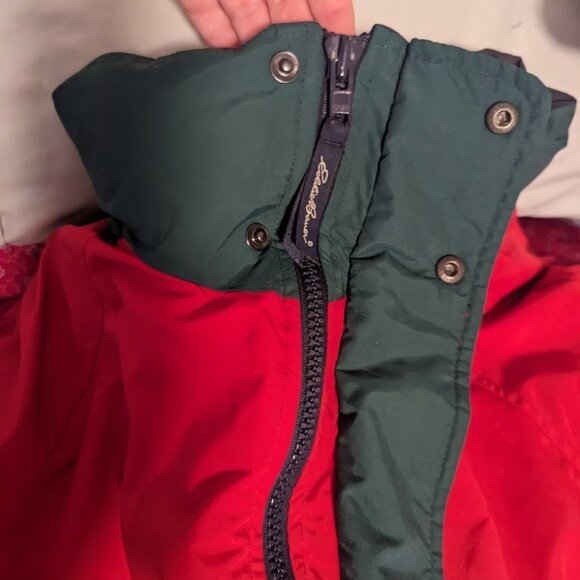 Vintage Eddie Bauer Jacket Goose Down Coat Water Resistant Green Red Blue - Picture 3 of 12
